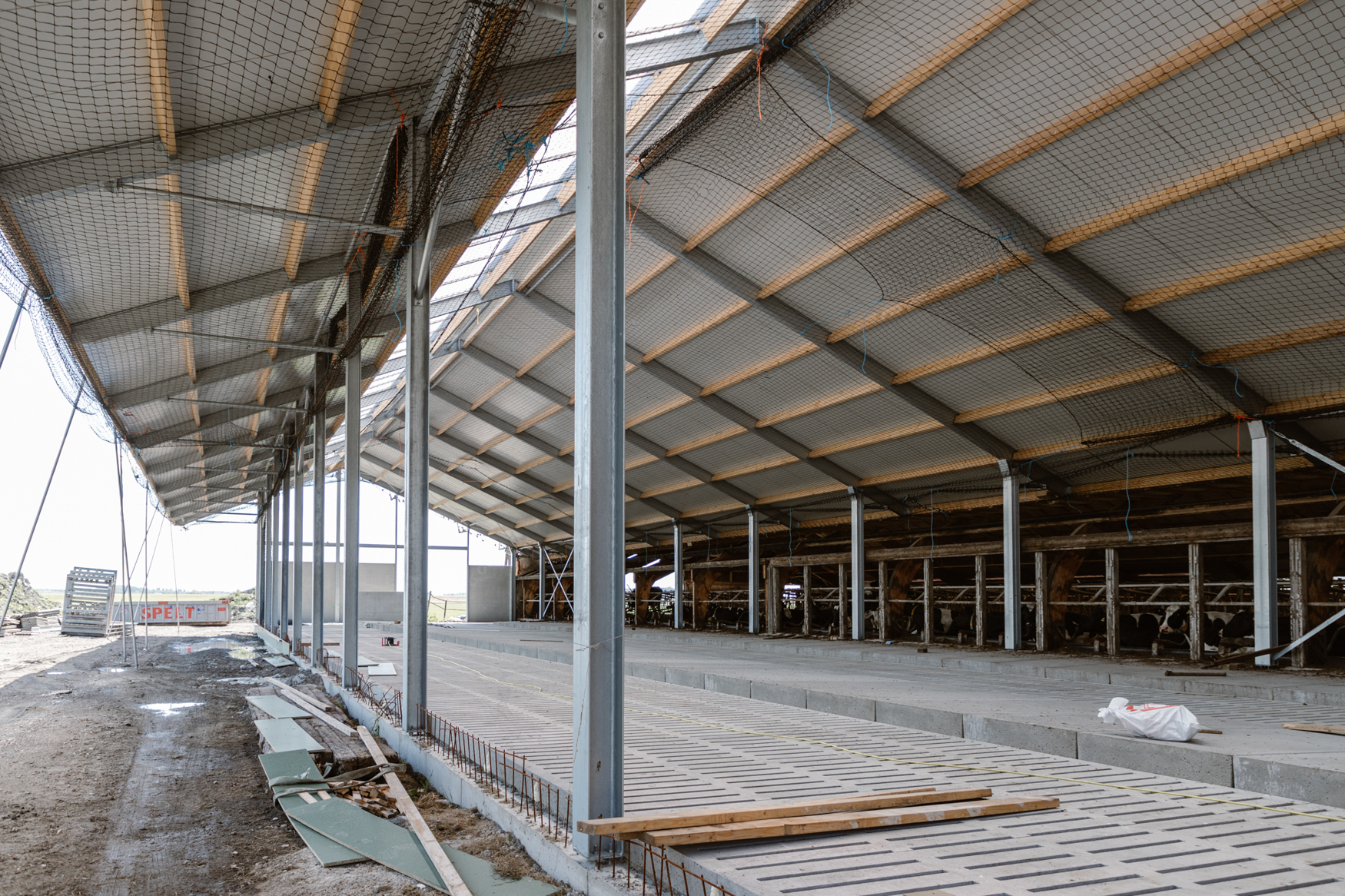 Nieuwbouw ligboxenstal, Wijdewormer Kroese Bouw